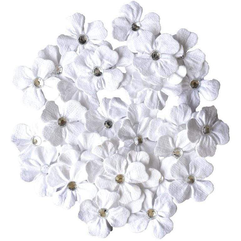 Creative flores strass papel 40ud blanca 2037-501 VAESSEN CENTROARTESANO