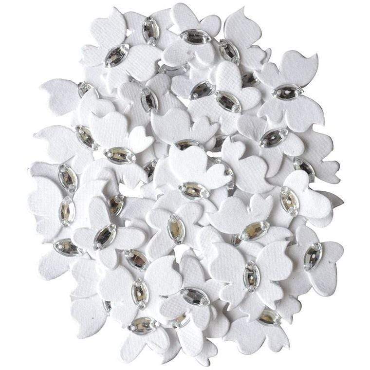 Creative mariposas strass papel 50ud blancas 2037-106 VAESSEN CENTROARTESANO