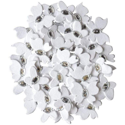 Creative mariposas strass papel 50ud blancas 2037-106 VAESSEN CENTROARTESANO