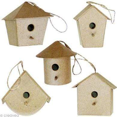 Papel mache casita pajaro para colgar peque±a VAESSEN CENTROARTESANO
