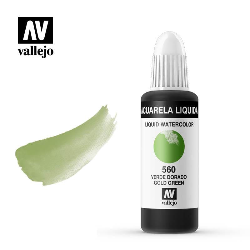 Vallejo acuarela liquida 32ml 560 Verde dorado VALLEJO Oferta CENTROARTESANO