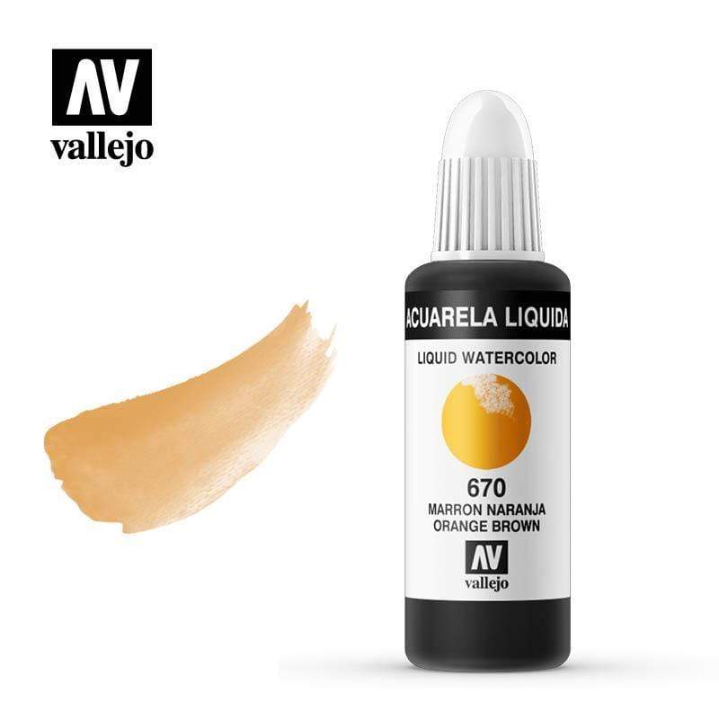 Vallejo acuarela liquida 32ml 670 marron naranja VALLEJO Oferta CENTROARTESANO