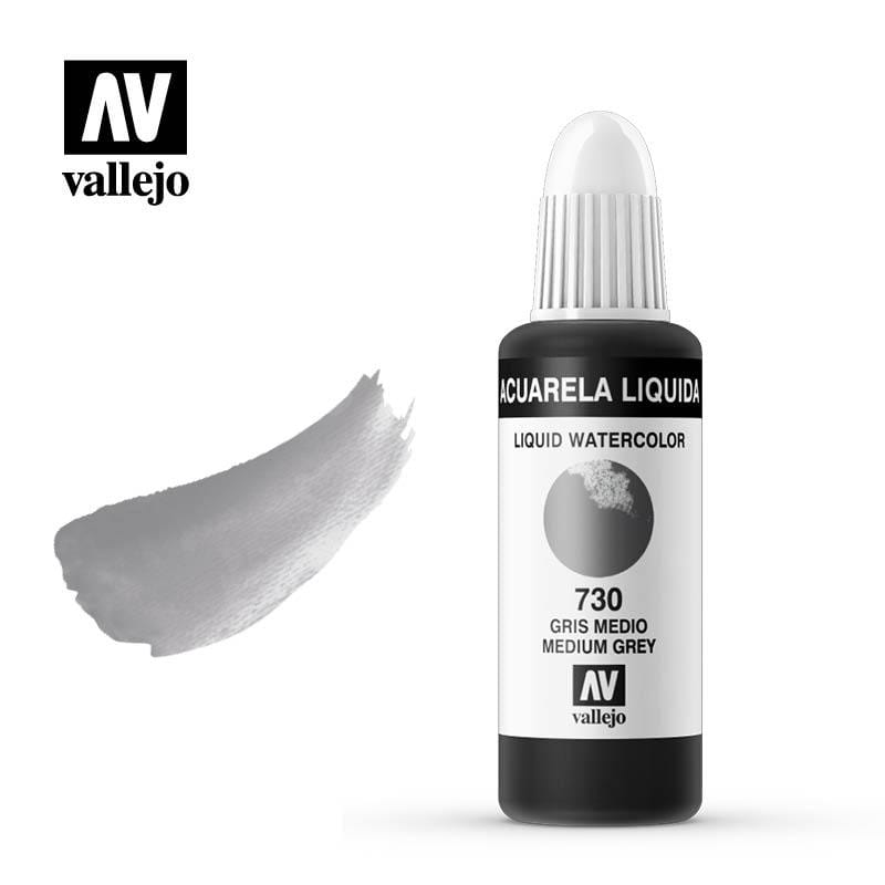Vallejo acuarela liquida 32ml 730 gris medio VALLEJO Oferta CENTROARTESANO