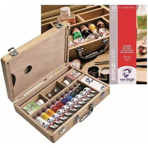 Caja Van Gogh 10 acrilicos 40ml+accesorios