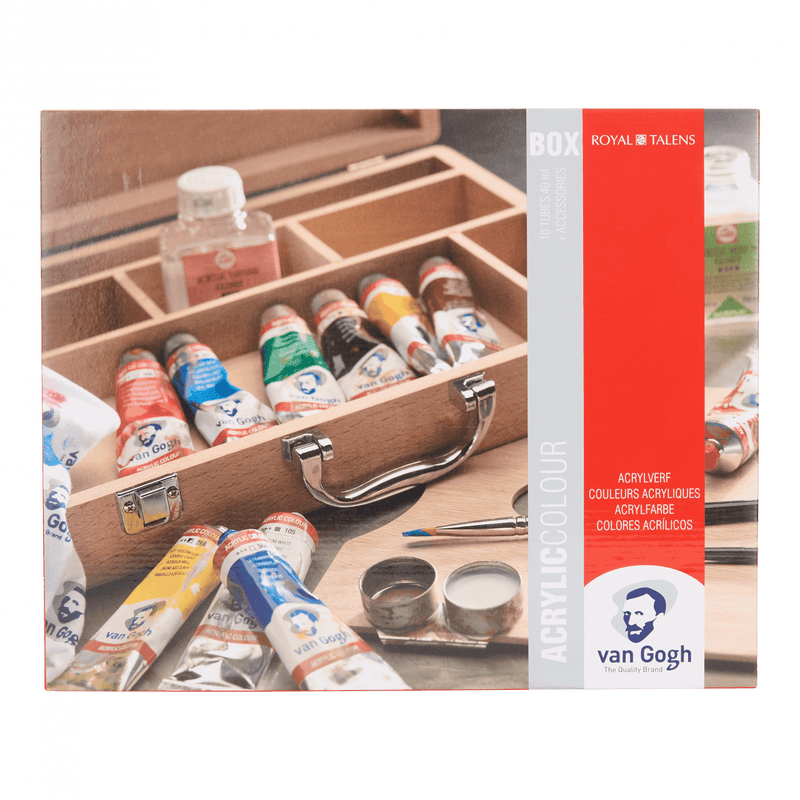 Caja Van Gogh 10 acrilicos 40ml+accesorios