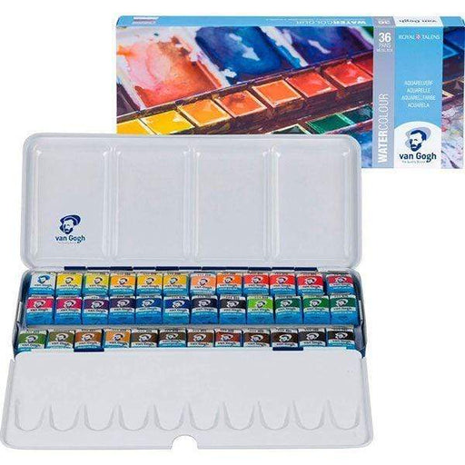 ESTUCHE ACUARELA VAN GOGH 36 1/2godet Caja metalica VAN GOGH Oferta CENTROARTESANO