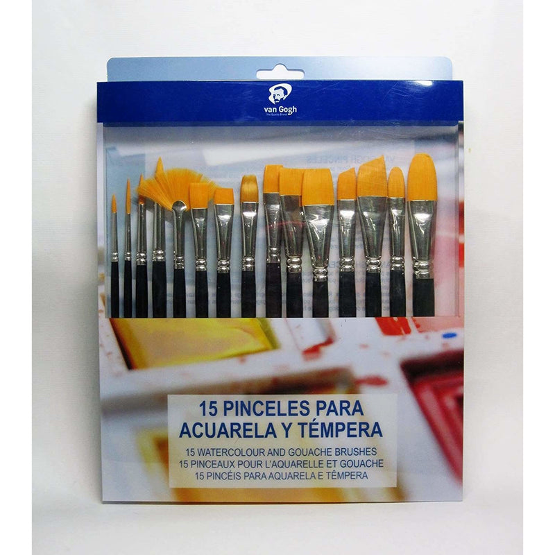 Van Gogh Set 15 pinceles mango corto acuarela tempera 90919446