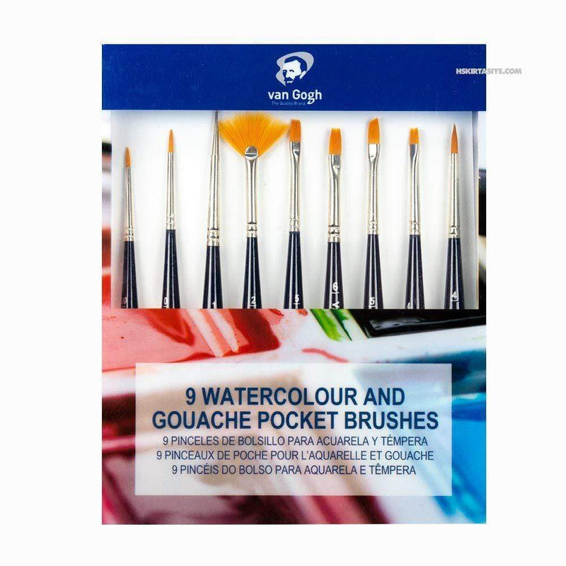 Van Gogh Set 9 pinceles de bolsillo  acuarela tempera 90919445 VAN GOGH CENTROARTESANO