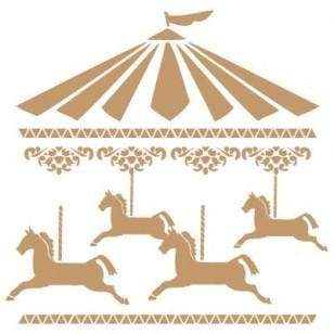 Pochoir Mya 20x20 013 cheval de carrousel