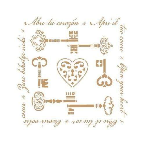 Pochoir Mya 20x20 199 touches ouvre ton coeur