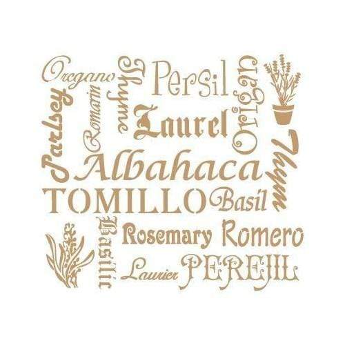 Mya stencil 25x25 094 Hierbas aromaticas