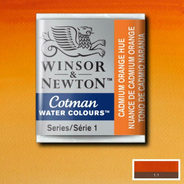 Pastilla acuarela cotman Winsor & newton 1/2 godet ud WINSOR & NEWTON 090 Amarillo Cadmio Naranja tono CENTROARTESANO