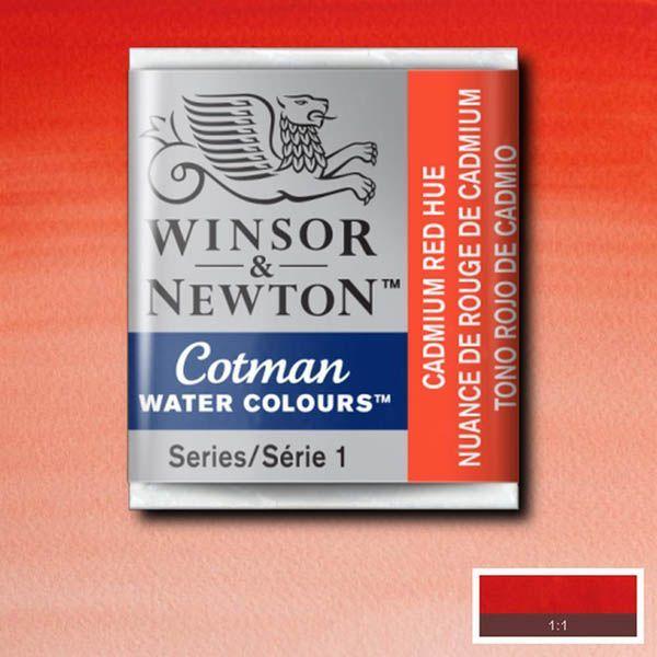 Pastilla acuarela cotman Winsor & newton 1/2 godet ud WINSOR & NEWTON 095 Rojo Cadmio tono CENTROARTESANO