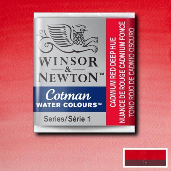 Pastilla acuarela cotman Winsor & newton 1/2 godet ud WINSOR & NEWTON 098 Rojo cadmio Oscuro tono CENTROARTESANO