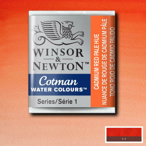 Pastilla acuarela cotman Winsor & newton 1/2 godet ud WINSOR & NEWTON 103 Rojo Cadmio Claro CENTROARTESANO