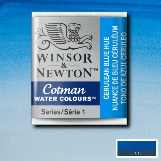 Pastilla acuarela cotman Winsor & newton 1/2 godet ud WINSOR & NEWTON 139 Azul ceruleo CENTROARTESANO
