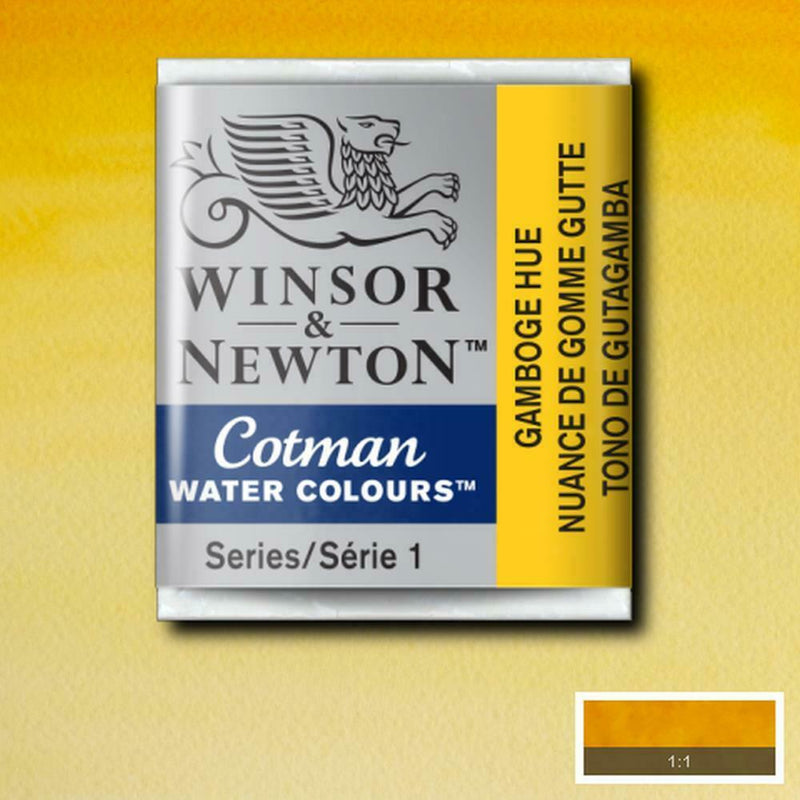 Pastilla acuarela cotman Winsor & newton 1/2 godet ud WINSOR & NEWTON 266 Gutagamba pigmento azoico CENTROARTESANO