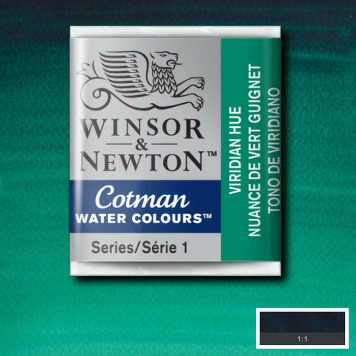 Pastilla acuarela cotman Winsor & newton 1/2 godet ud WINSOR & NEWTON 696 Verde tono Viridiano CENTROARTESANO