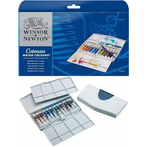 Acuarela winsor & newton cotman caja pintor plus 12 tubos 8ml WINSOR & NEWTON CENTROARTESANO