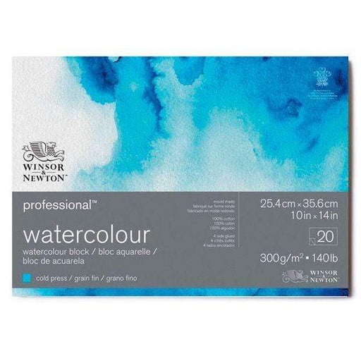 Bloc Winsor & Newton profesional acuarela 100% algodón grano fino 300gr 26x36cm 20H WINSOR & NEWTON CENTROARTESANO