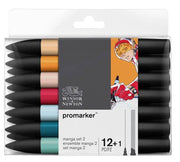 Rotulador Promarker Brush Winsor & Newton 12+1ud 0290140 tonos manga 2 WINSOR & NEWTON CENTROARTESANO