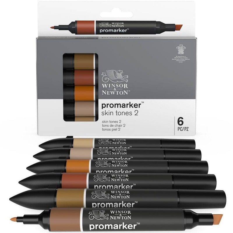 Rotulador Promarker Brush Winsor & Newton 6ud 0290115 tonos piel 2 WINSOR & NEWTON CENTROARTESANO