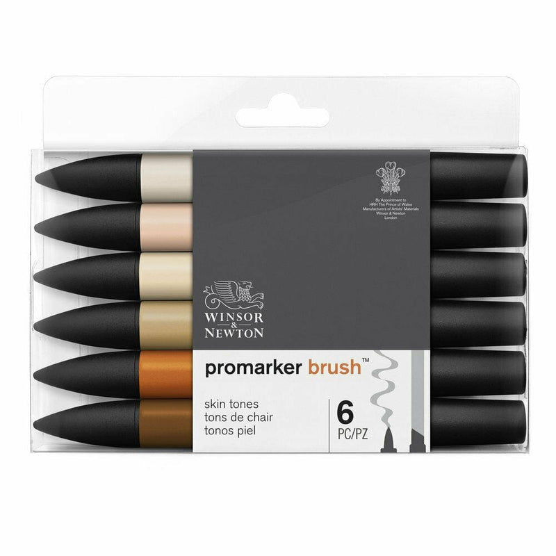 Rotulador Promarker Brush Winsor & Newton 6ud 17815231C tonos piel WINSOR & NEWTON CENTROARTESANO