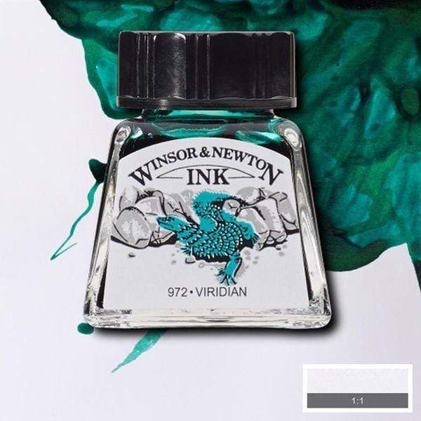 Winsor & Newton Tinta china 14ml 692 verde esmeralda viridian WINSOR & NEWTON CENTROARTESANO