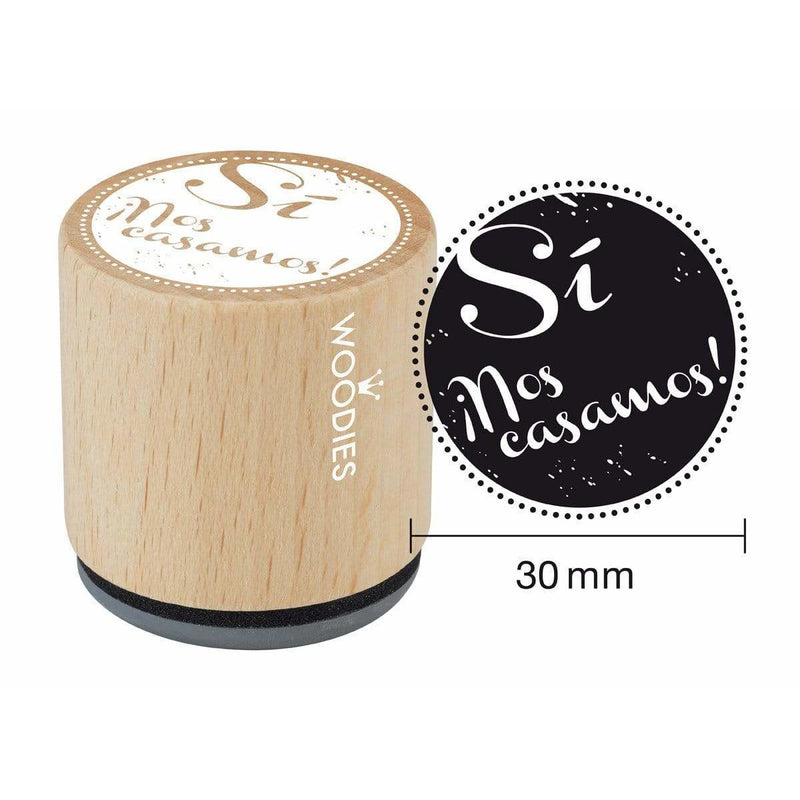 Timbre Woodies de mariage WB3003 OUI, NOUS ALLONS SE MARIER !