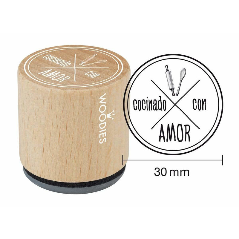 Handmade woodies stamp COOKING WITH LOVE WB5008